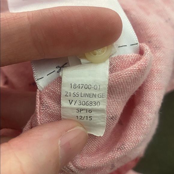 Banana Republic Linen Shirt Mens XL Pink Camden Short Sleeve Button Down - Picture 4 of 6